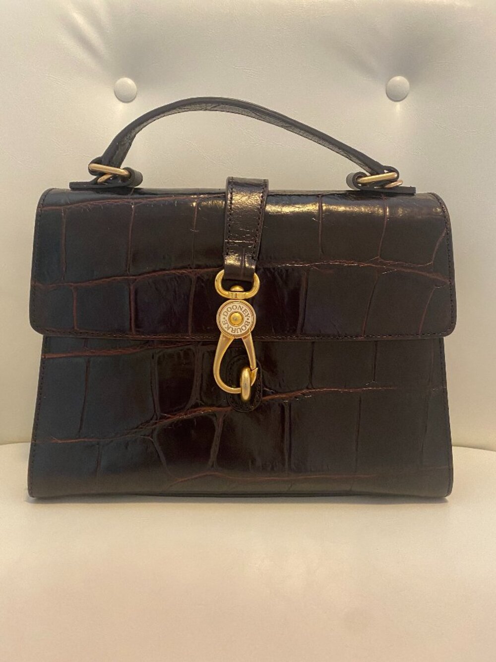 Dooney & Bourke Leather Claire Satchel Bag Pre-owned Espresso